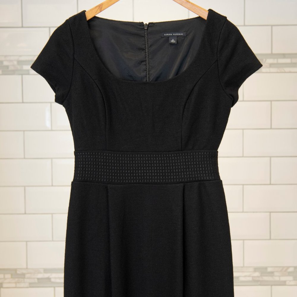 Black wool Banana Republic dress.